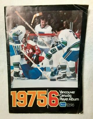 1975/76 Vancouver Canucks Player Album With Color Photos/bio 
