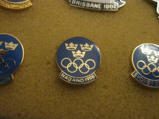 Rare Old 1998 Winter Olympic Games Sweden Noc Team Small Enamel Press Pin Badge