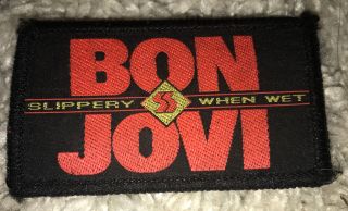 Vintag Bon Jovi Patch Slippery When Wet 80’s 90’s Rare Metal Rock