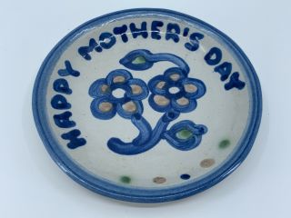 Vintage Signed M A Hadley Pottery 4 1/4 " Coaster Dish Happy Mother’s Day Rare