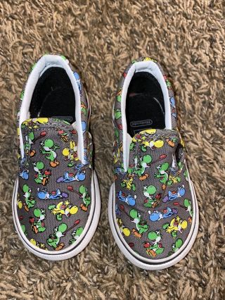 Rare Vans Nintendo Kids Yoshi Slip On Shoes Go For 200$,  Sz 5 Toddler