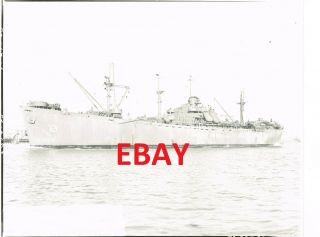 Wwii Rare 8x10 Vintage Us Navy Photograph Of The Uss Sabik Aka - 191 Full View