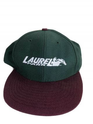 Rare Vintage Laurel Park Horse Racing Race Track Course Snapback Hat Cap