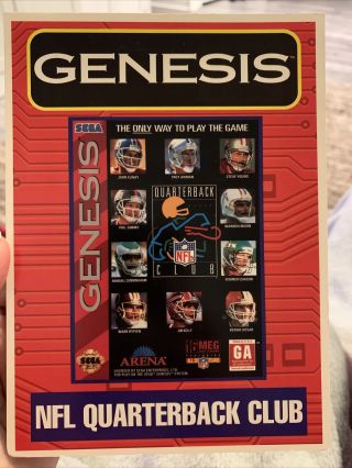 Rare Nfl Quarterback Club (sega Genesis) - Toys " R " Us Vidpro Display Card
