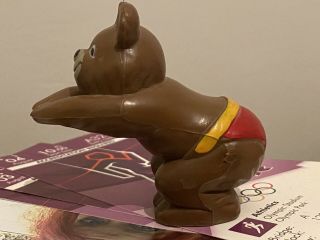 Extremely Rare Olympic Mascot Moscow 1980 Figure Figurine Misha Bear Swimming 3