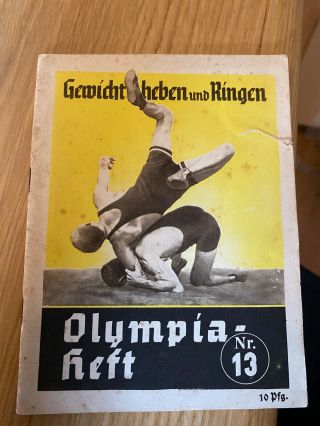 Extremely Rare Berlin 1936 Olympics Booklet Wrestling Weightlifting De