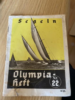Extremely Rare Berlin 1936 Olympics Booklet Sailing Poor De