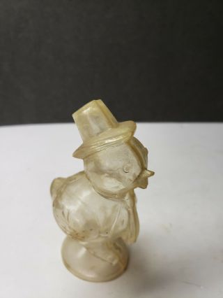 Rare Vintage 1950s 60s Hard Plastic Clear Easter Chick Candy Container