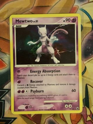 Mewtwo 9/100 Majestic Dawn Holo Rare Pokemon Card Lp/played