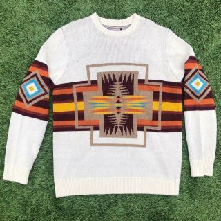 Rare Vtg 80s/90s Southwest Aztec Tribal Navajo Crewneck Acrylic Sweater L/xl