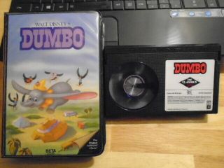 Rare Oop Dumbo Beta Betamax Film 1941 Walt Disney Cartoon 1st Black Diamond Case