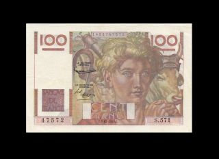 1953 Banque De France 100 Francs Rare " S " ( (aunc))