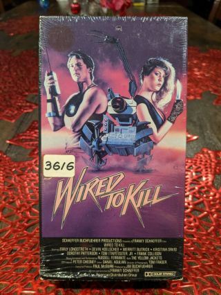 Wired To Kill Vhs 1987 Lightning Video Oop Rare Htf Tiny Lister