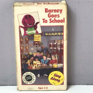 Barney Goes To School Vhs Video Vcr Tape Classic Kids Sing - Along Rare