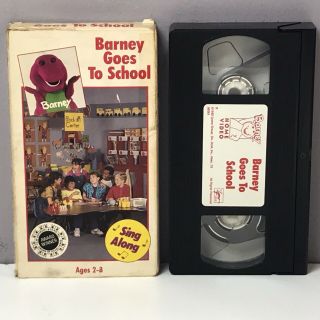 Barney Goes To School VHS Video VCR Tape Classic Kids Sing - Along Rare 2