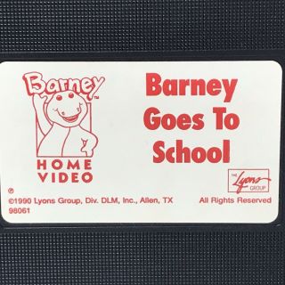 Barney Goes To School VHS Video VCR Tape Classic Kids Sing - Along Rare 3