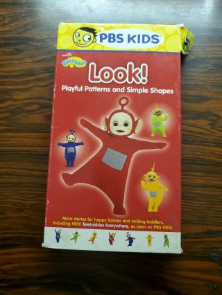 Teletubbies Look Playful Patterns And Simple Shapes Vhs Pbs Kids Rare