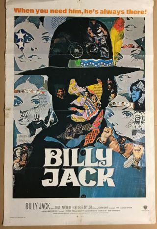Billy Jack 1971 Poster One Sheet Movie Film Tom Laughlin Rare Usa