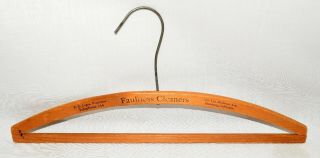 Rare Vintage Faultless Cleaners Pittsburg Ca 16 " Wood Hanger With Pants Bar