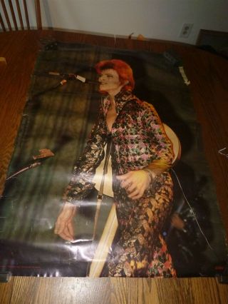 Rare David Bowie Orignal 1973 Poster 38 " X 27 " Cat 1323 With Damage