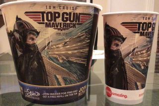 Top Gun Maverick Rare 2020 Amc Popcorn Bucket & Cup Tom Cruise Delayed Release