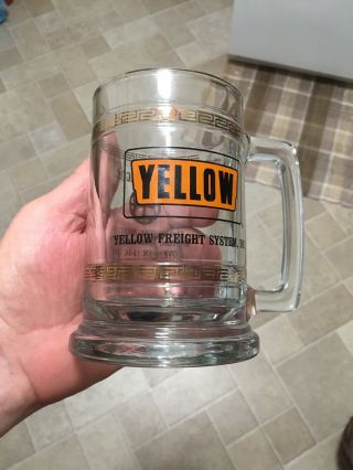Rare Vtg Yellow Freight System,  Inc N.  I.  T.  League Annual Meeting Glass Mugs