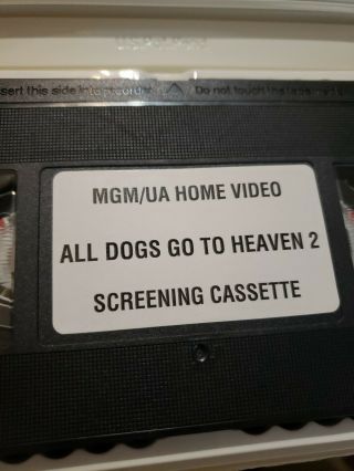 Rare Demo Promo VHS All Dogs Go To Heaven 2 Clamshell Promotional 3