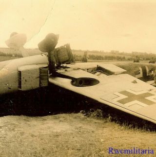 Rare Shot Down Luftwaffe Me - 109 Fighter Plane (white " 9 ") In Field (2)