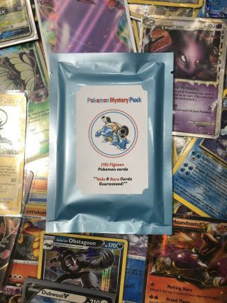 Baby Blue Pokemon Card Fat Mystery Pack With Ultra Rare Or Foil Rares (d)