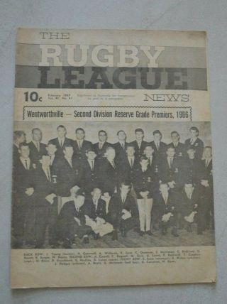 Rugby League News Rare Feb 1967 Programme Wentworthville Cover