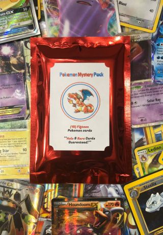 Fire Red Pokemon Card Fat Mystery Pack With Ultra Rare Or Foil Rares (k)