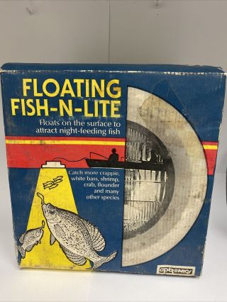 Optronics Fish - N - Lite Floating Fish Light 1986 - Extremely Rare Vintage