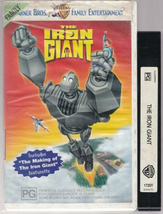 Rare Vhs The Iron Giant Big Box Ex - Rental Video Tape
