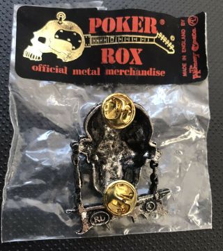Rare MEGADETH Poker Rox Alchemy Pin Badge Vintage Vic Heavy Metal Thrash Death 3