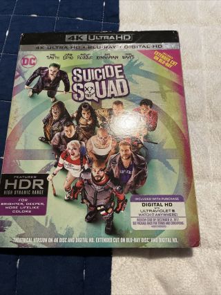 Suicide Squad (ultra Hd,  2016) No Digital With Rare Slipcover