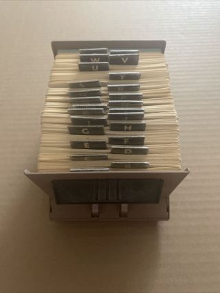 Vintage Zephyr American Metal Rolodex V File Jr.  Model V524 W/Cards RARE 3