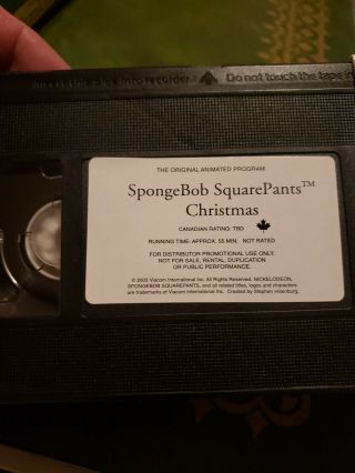 Rare DEMO PROMO VHS Spongebob Squarepants Christmas Double Length 3