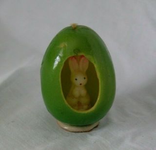 Rare Gurley Peek - A - Boo Easter Egg With Bunny Rabbit Candle - Paper Tag