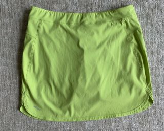 Adidas Sz 4 Adizero Golf Tennis Skort Skirt Stretch Rare Pocket Lime Green Logo