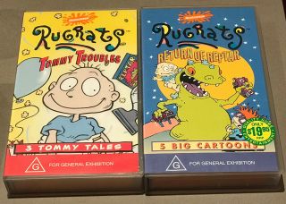 2x Rugrats Vhs Videos Tommy Troubles/return Of Reptar 1996/1997 Nickelodeon Rare