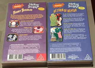 2x Rugrats VHS Videos Tommy Troubles/Return Of Reptar 1996/1997 Nickelodeon Rare 2