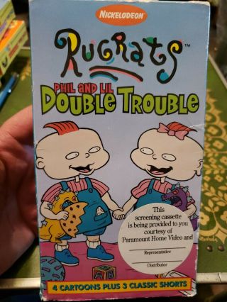 Rare Promo Demo Vhs Rugrats Phil & Lil Double Trouble 4 Cartoons & 3 Shorts