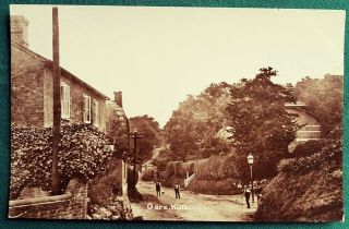 Rare Real Photo Postcard Men - Cottages And Lantern - Oare Village - Wiltshire 1925