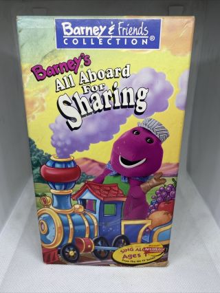 Barney - Barneys All Aboard For Sharing (vhs,  1996) Vintage Rare✨