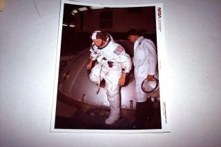 Rare Apollo 8 Training Frank Borman Red Number Kodak Paper Nasa Photograph