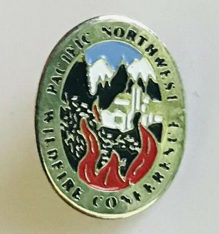 Pacific Northwest Wildfire Conference Pin Badge Rare Vintage Souvenir (k20)