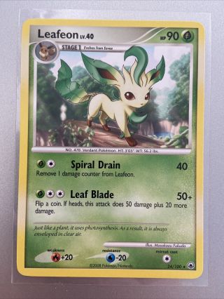 Pokemon Card Majestic Dawn Leafeon Nm Non Holo Rare 24/100