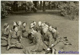 Port.  Photo: RARE Wehrmacht Uniformed Helferin Blitzmädel Girls in Field (1) 2