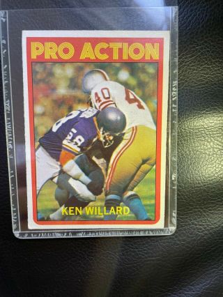 1972 Topps Football Ken Willard Pro Action 351,  Rare High Numbers Series