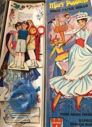 Vintage 1972 Mary Poppins Box Paper Doll Uncut Whitman 4621 Rare